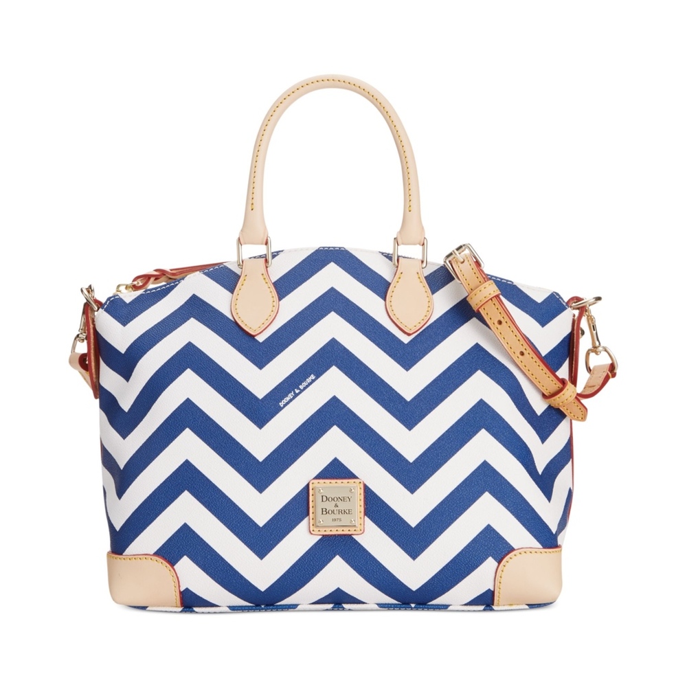 Dooney and Bourke Blue and White Chevron